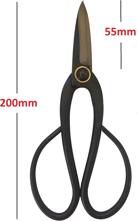 GARDEN GURU Professional Bonsai Scissors 200mm - Traditional Butterfly Bonsai Pruner Shear for Precise Trimming Pruning and Deadheading of Flowers Plants, Japanese Bonsai Garden Tools