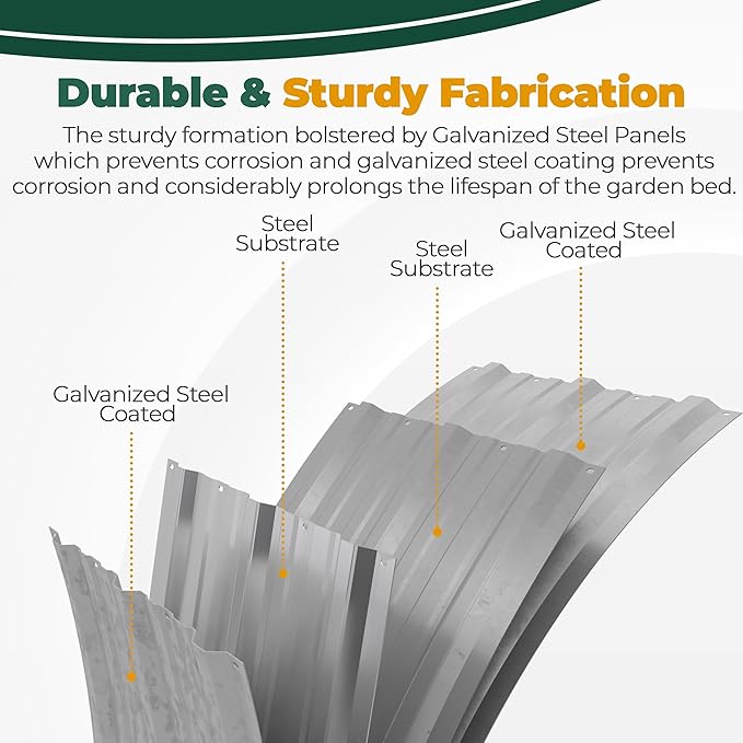 Utopia Home Galvanized Raised Garden Bed Kit 6x2x1ft, Planter Box Raised Garden Beds Outdoor, Easy Assembly Metal Raised Bed for Gardening Vegetables, Fruits, Flowers - Pack of 01 - Silver