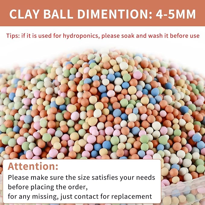 4lb LECA Clay Pebbles 4-5MM- Brown Clay Balls for Plants, Leca Balls for Plants, Horticultural Grade for Soil Hydroponics Aquaponics