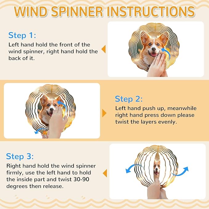 Sublimation Wind Spinner Blanks, 8 Pack 10 Inch 3D Aluminum Metal Hanging Wind Spinner Bulk Sublimation Blanks for Garden Yard Outdoor, Window Porch Decoration for Heat Press Transfer DIY Gift