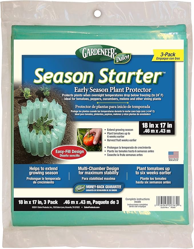 Dalen Gardeneer Season Starter – Early Season Insulated Plant Protector – Cold Weather Frost Guard - Easy Fill Shape for Optimal Planting - 18" x 17" – Made in The USA
