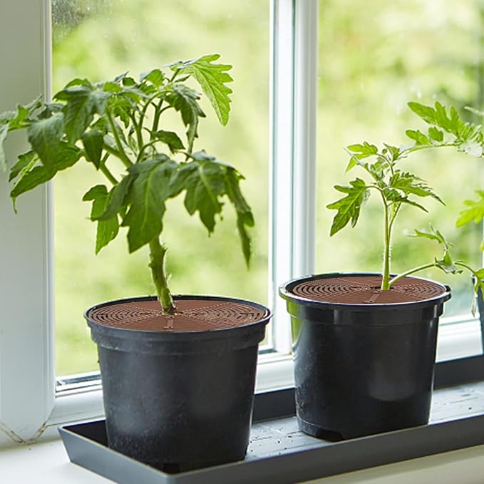 6 Pcs Plant Pot Grid Cover Protectors from Animals- Diameter 11.8" Cuttable Flower Pot Cover with 48 Stakes, Keep Cats Out of Potted Plants, Cat Digging Stopper Baby Safety Soil Cover for Indoor