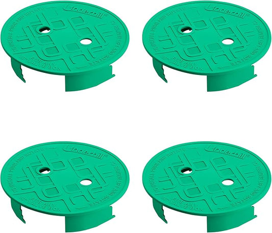 Underhill Sprinkler Valve Round Box Lid, VersaLid 10” Universal Cover for Automatic Irrigation System, Lawn, Yard, Outside, Green, 4 Pack
