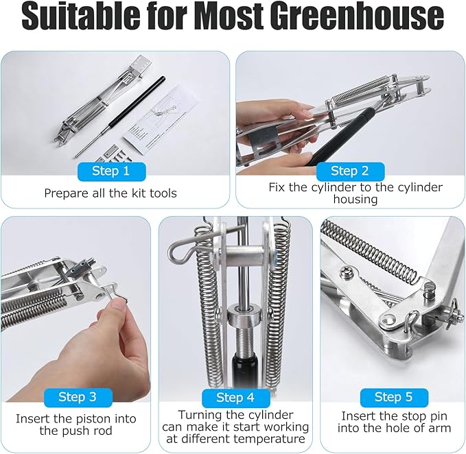 CHANGE MOORE Auto Vent Opener Automatic Greenhouse Window Opener Roof Vent Opener Auto Vent Kit Sensitive Gardening Tools Automatic Greenhouses Supplies (Dual Spring Up to 33lbs)