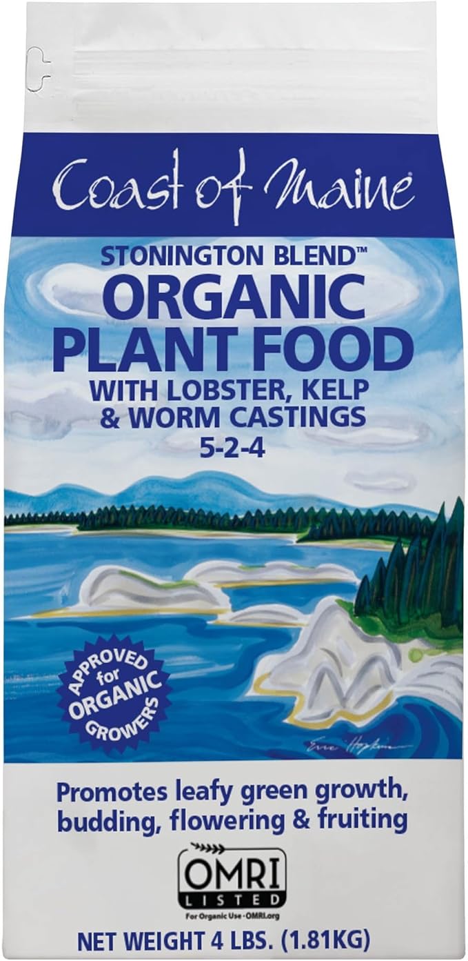 Coast of Maine (4lb) Stonington Blend Organic Plant Food with Lobster, Kelp and Worm Castings - OMRI Listed