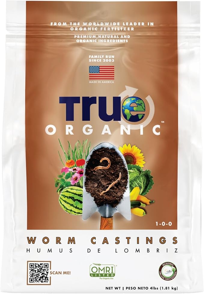 True Organic Worm Castings – Natural Fertilizer for Enhanced Soil Health, Root Growth, and Bountiful Yields