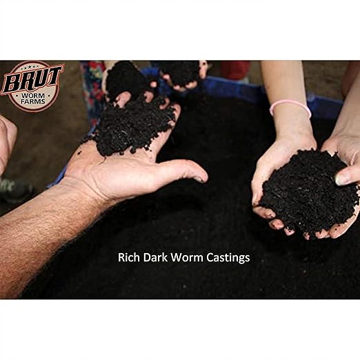 Brut Organic Worm Castings – 30 Lb – Garden's Elixir for Thriving Blooms & Harvests! (6 Pack)