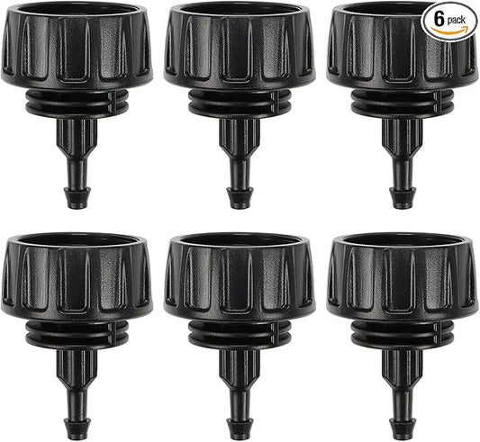 Universal 3/4 Inch Female Pipe Thread to 1/4 Inch Drip Irrigation Tubing Adapter, 6 Pack 1/4 In. Barbed Drip Line x 3/4 In. Faucet PVC Adapter Connect 3/4" FHT Garden Faucet Hose Bibb
