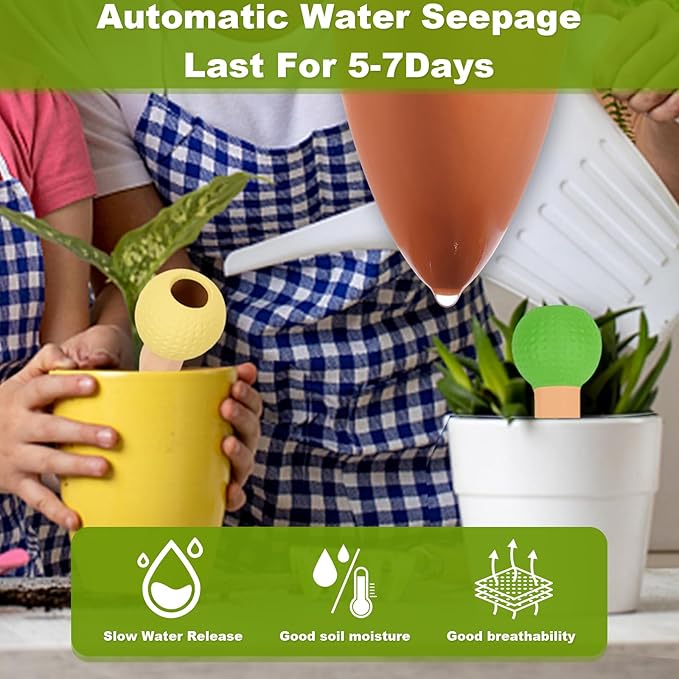 Self Watering Planter Insert Terracotta Watering Spikes Premium Plant Watering Devices Irrigation Dripper Self Watering Spikes Automatic Plant Accessories 4 Packs