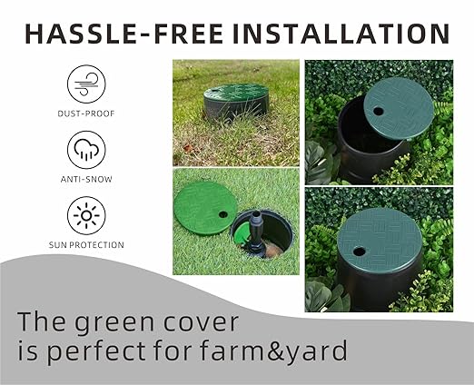 Mariyandh 2 Pack Valve Box Cover Lid for Sprinkler Irrigation System, ID 5.5" OD 6" Sprinkler System Covers Outdoors
