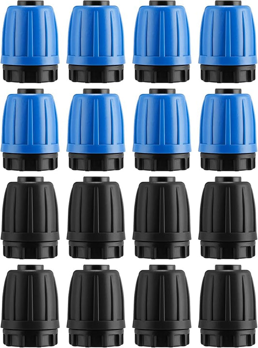 16 Pcs 1/2 inch Irrigation Fittings End Plugs For (1/2" ID x0.6-0.63" OD) 16mm Drip Tubing Connectors (Green and Blue)