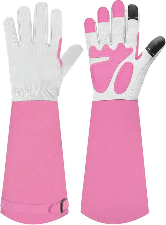 Long-Gardening-Gloves for Women/Men - Thorn Proof Rose Pruning Gloves Heavy Duty Gauntlet-S
