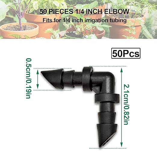 Drip Irrigation Parts, 1/4 Drip Irrigation Fittings Drip Irrigation Kit - Drip Line Connectors Drip Irrigation Connectors Drip System Parts 50 Pcs
