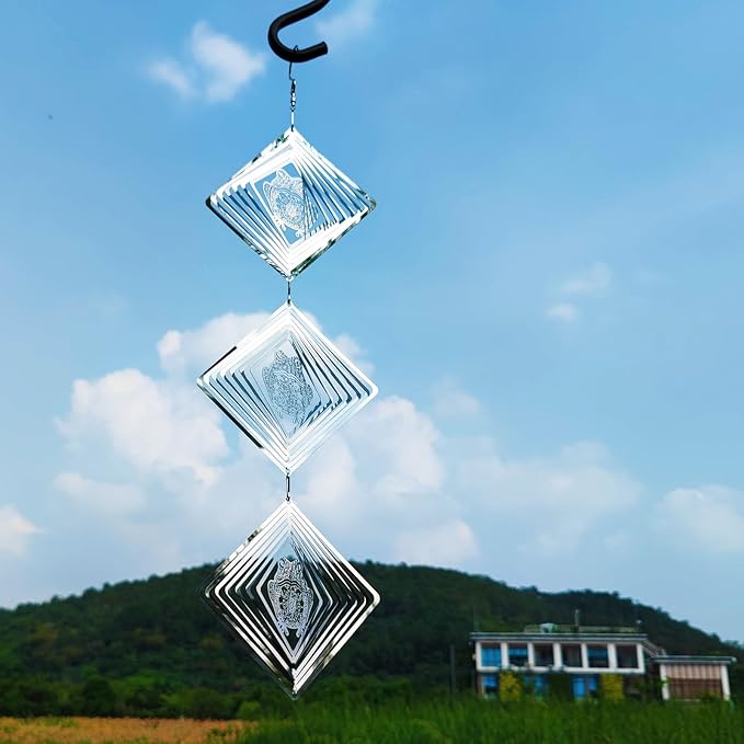 Bird Deterrents for Outside, Reflective Stainless Steel Bird Scare, Frog Wind Spinners Outdoor Garden Decor, Bird Scare Devices to Keep Woodpeckers, Pigeons Away from Your House, Patio, Orchards