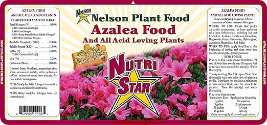 Nelson Azalea & All Acid Loving Plant Food Huge Blooms Jasmines Roses Camellias Gardenias NutriStar (25 lb.)