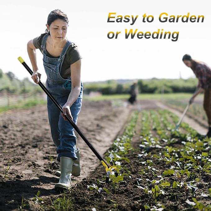 BsBsBest Scuffle Hoe Garden Tool, Stirrup Loop Stirrup Hoe with 72 Inch Adjustable Long Hand, Great for Weeds in Backyard,Vegetable Garden