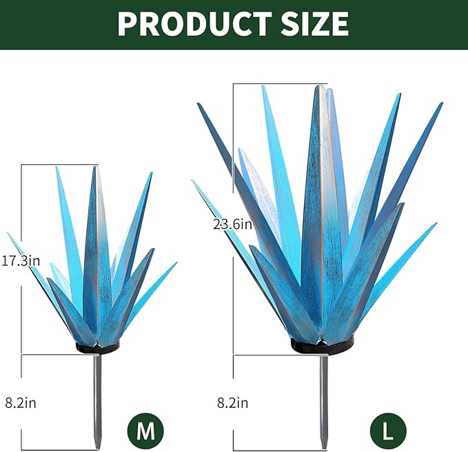 Large Tequila Rustic Sculpture, Rustic Metal Agave Plants for Outdoor Patio Yard, Garden Statue Outdoor Clearance Lawn Ornaments