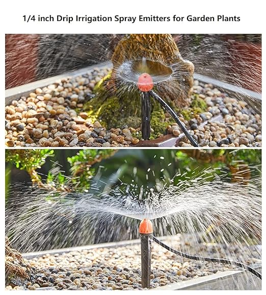 Drip Irrigation Emitters for Irrigation System: 30 Pcs 1/4 inch 360 Degree Drip Irrigation Parts for Gardeners - Landscape Designers Greenhouse Nurseries