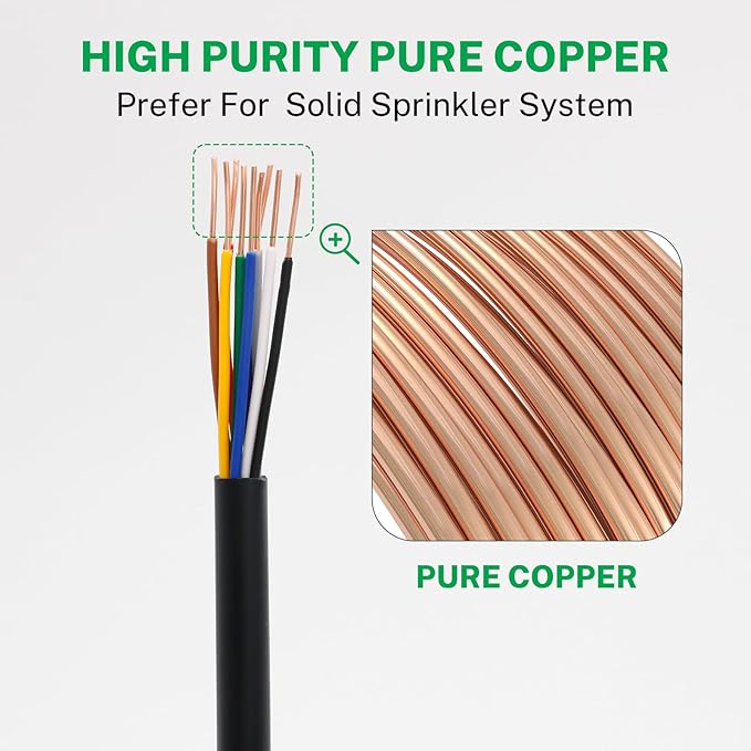 Firmerst 18/9 Solid Sprinkler Wire for up to 8 Valves System 30 Feet