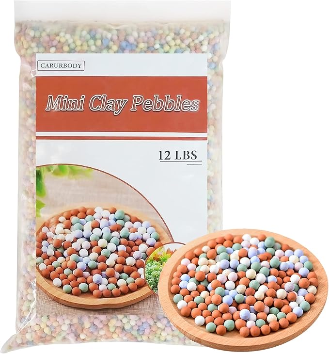 12LBS Ceramsite Clay Pebbles for Orchid - Mini Leca Clay Pebble for Plants Drainage - Perfect Ceramsite Balls as A Soil Topper for Indoor Plants, Cacti Succulents Bonsai.