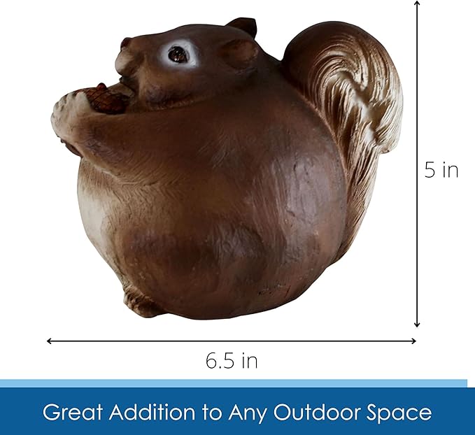 Stocky Squirrel Outdoor Hidden Key Hider and Decorative Patio, Lawn and Garden Statue