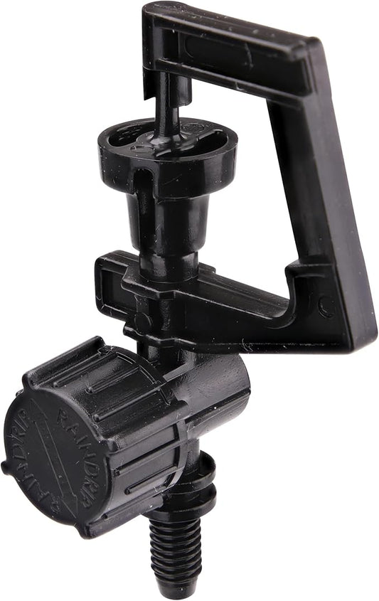 Raindrip A184010B, Adjustable Flow Micro Sprinkler, Full-Circle Pattern, Rotary Spray, with 10-32 Threaded Inlet, Drip Irrigation Emitters for Drip Irrigation Gardening Systems, 10-Pack, Black