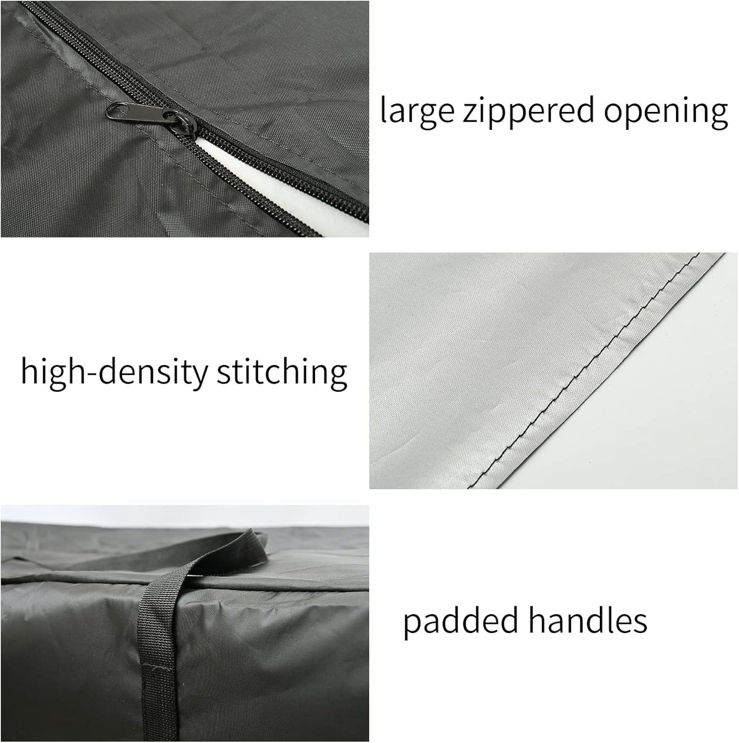 Outdoor Cushion Storage Bag 2 PCS, 68" Outdoor Pillow Storage with 2 Handles, Extra Large Opening Waterproof Zippered Patio Cushion Storage Bag XL