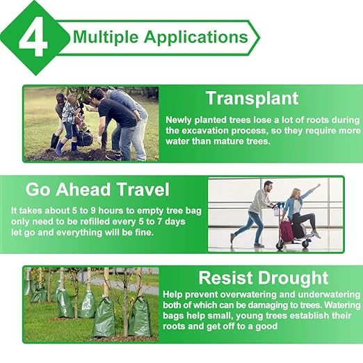 vensovo 4 Pack Tree Watering Bag - 20 Gallon Slow Release Tree Watering Bag, Tree Automatic Irrigation Bag with Zipper