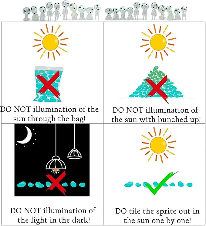 Oismys Glow in Dark Tree Elves Fairy 20Pcs Luminous Ghost Micro Landscape Accessories Garden Decoration Outdoor Patio Lawn Yard Fish Tank Potted Plants Kit