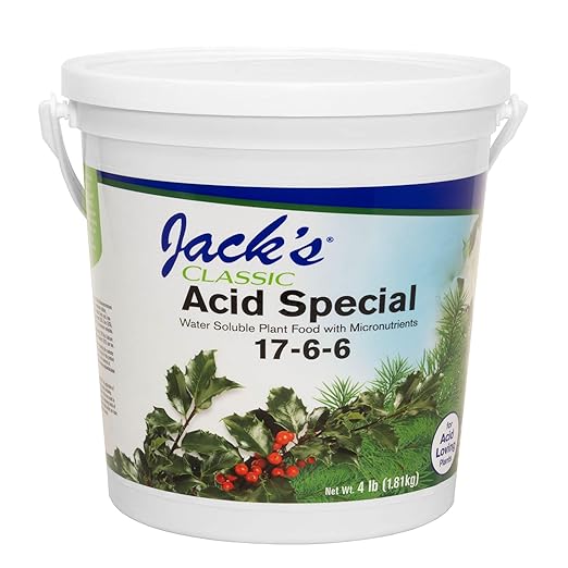 Jack's Classic 17-6-6 Acid Special Water-Soluble Fertilizer with Micronutrients to Promote Vegetative Growth and Blooms in Acid Loving Plants, 4lbs