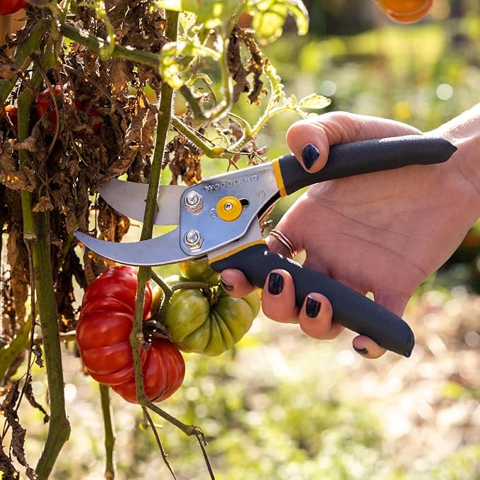 WOODLAND TOOLS Co. Regular-Duty Pruning Shears - Durable Garden Clippers with Sharp Cutting Blades and Secure Grip for Plants, Shrubs, and Flowers