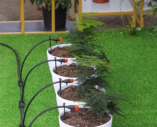 Garden Irrigation Dripper, 30 Pack Adjustable Drip Emitters Garden Succulent Watering Dripper Sprinkler for 4mm/7mm Hose for Home Succulents Plants Lawn Flower Irrigation System