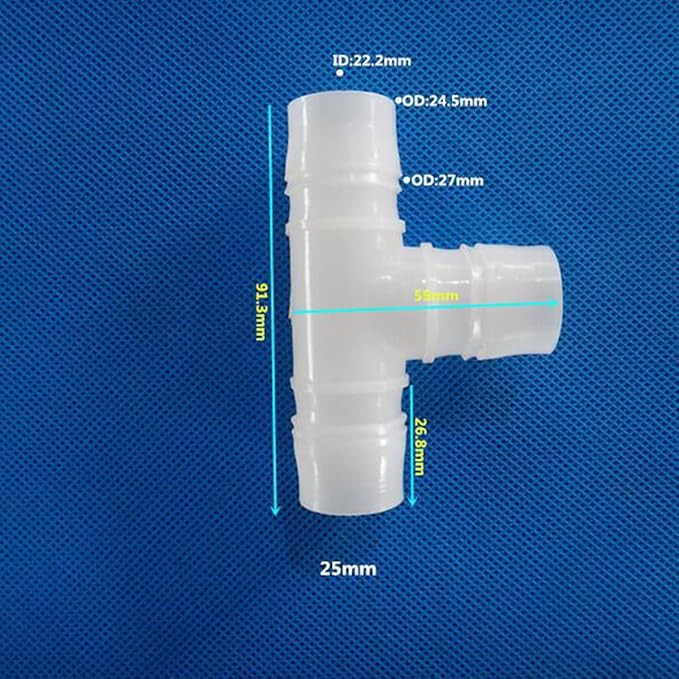 Unifizz T - Piece Hose Equal Paths Tube Accessories,25mm Equal Paths Plastic Hose Tube Connector For Cooling Watering Irrigation, Transparent, 10Pcs