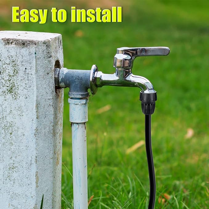 15 Pack 1/2 Inch Drip Irrigation Tubing Faucet Adapter, 3/4" to 1/2" Garden Hose Connector Drip Irrigation Fittings Plastic 3/4 Inch Faucet Adapter for Outdoor Garden Irrigation System