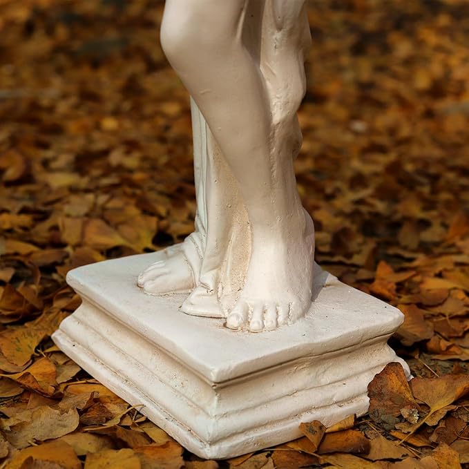Outdoor Garden Statue Nymph Sculpture Goddess of Greek Mythology Roman Style Outdoor Patio Yard Lawn Porch Decor 32 Inch Ivory