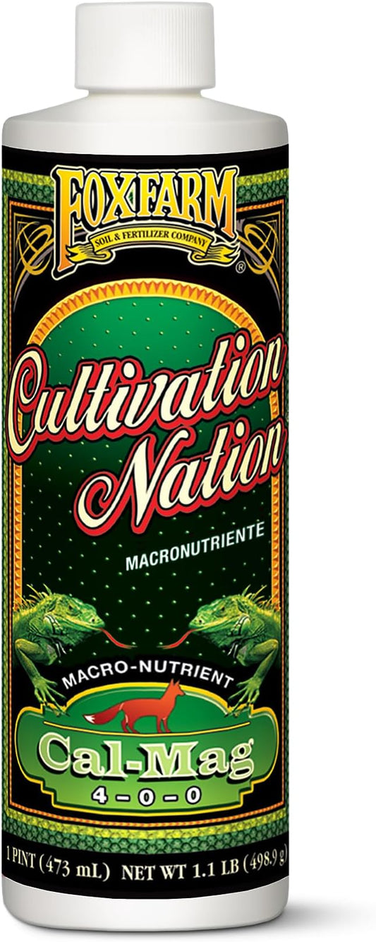 Fox Farm Cultivation Nation Cal-Mag Supplement - Formula with 3% Calcium & 1% Magnesium for Flowering & Fruiting, Ideal for Hydroponics, Soil, & All Growing Environment, NPK 4-0-0 (1 Pint)
