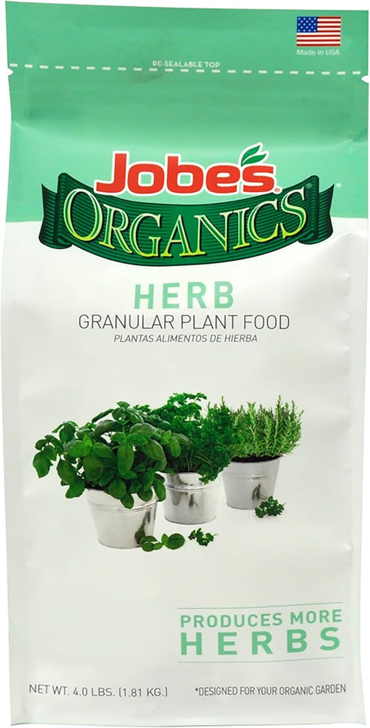 Jobe’s Organics Granular Garden Fertilizer, Easy Plant Care Fertilizer for Herb Gardens, 4 lbs Bag