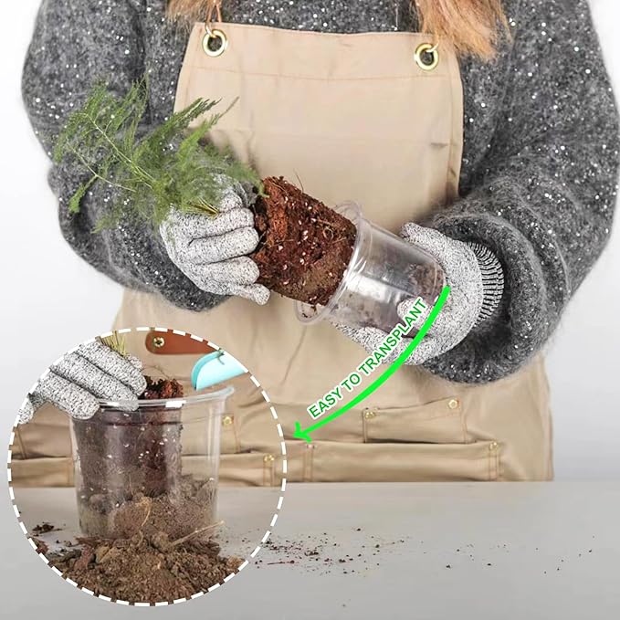 JERIA 40 Pack 6/5/4/3.5Inch Clear Nursery Pots with Drainage Holes, Clear Plant Pot for Planting, Transparent Plastic Plant Pots,Durable Seed Starting Pot for Succulents