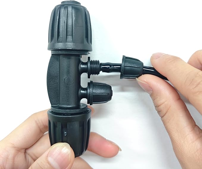 Drip Irrigation Parts for 1/2" Drip Tubing to 1/4" Irrigation Tubing, Drip Irrigation Fittings Anti-Drop Locked Barbed Reducing 4 Way-Pack of 10