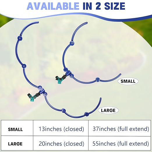 2Pcs 360° Tree Water System Tree Watering Ring 13 Inch Circle Sprinkler and Irrigation System Targeted Water with Y Hose Splitter for New Tree Outdoor Plants Raised Garden Beds Shrubs (Bule, Small)