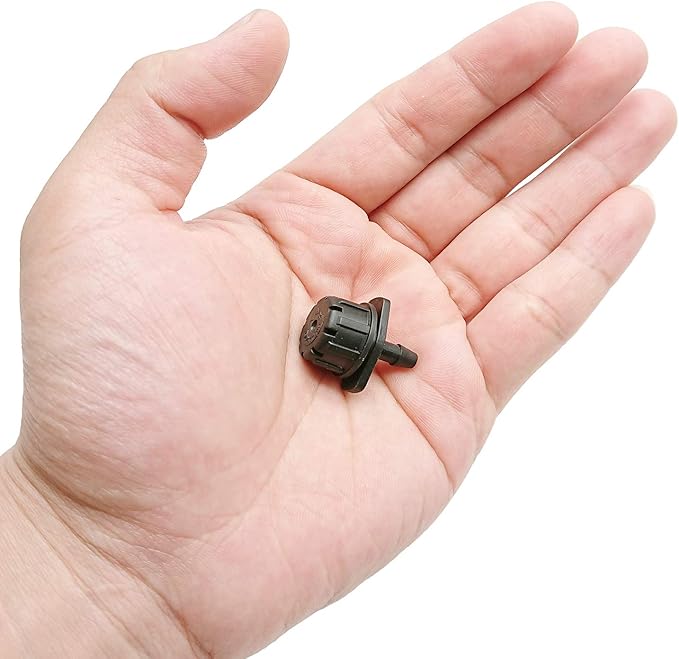 Axe Sickle 100 Pcs Adjustable Irrigation Drippers Sprinklers 1/4 Inch Emitter Dripper Micro Drip Irrigation Sprinklers for Watering System, Black.