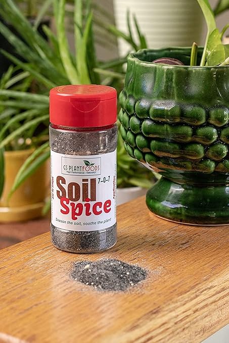 Soil Spice Plant Fertilizer - All Purpose Organic Plant Food by GS Plant Foods (8 oz) - Organic Fertilizer with Compact & Easy to Use Shaker - Great for Herb Gardens, House Plants, Potted Plants