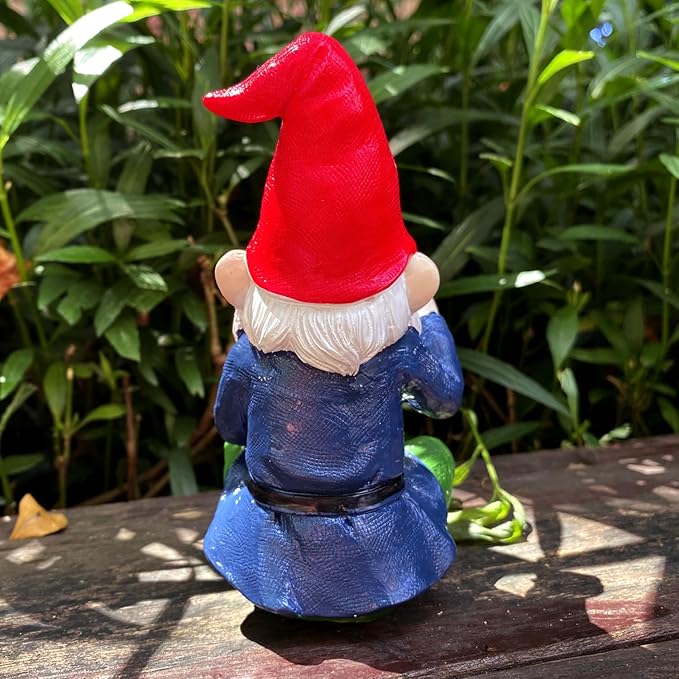 Garden Gnome Outdoor Funny Middle Finger Smoking Outdoor Statue Garden Gnomes for Garden, or Indoor, Outdoor Funny Gnomes Decoration