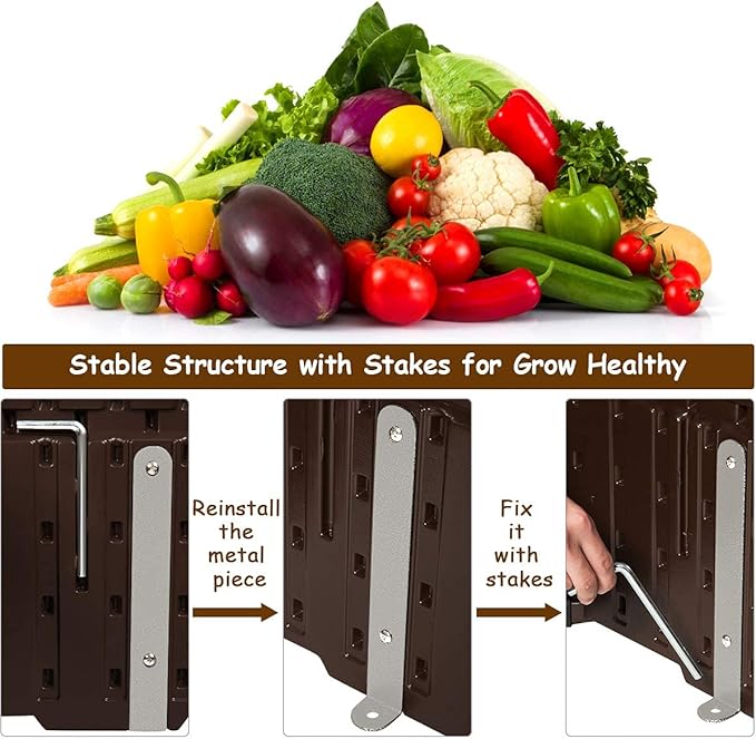 Giantex Raised Garden Bed, Planter for Flower Vegetables, Outdoor Plant Box Patio Backyard, Easy Assembly (48.5''Lx48.5''Wx12''H, Brown)