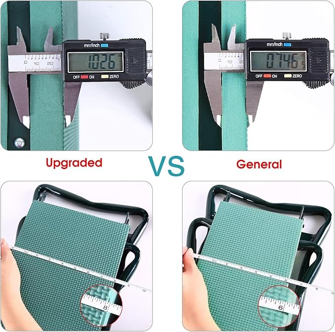 Ohuhu Garden Kneeler and Seat Heavy Duty, Upgraded Gardening Stool with Thicker and Wider EVA Foam Kneeling Pad Foldable Garden Bench with 2 Large Tools Pouches, Gifts for Women Men Seniors Gardener