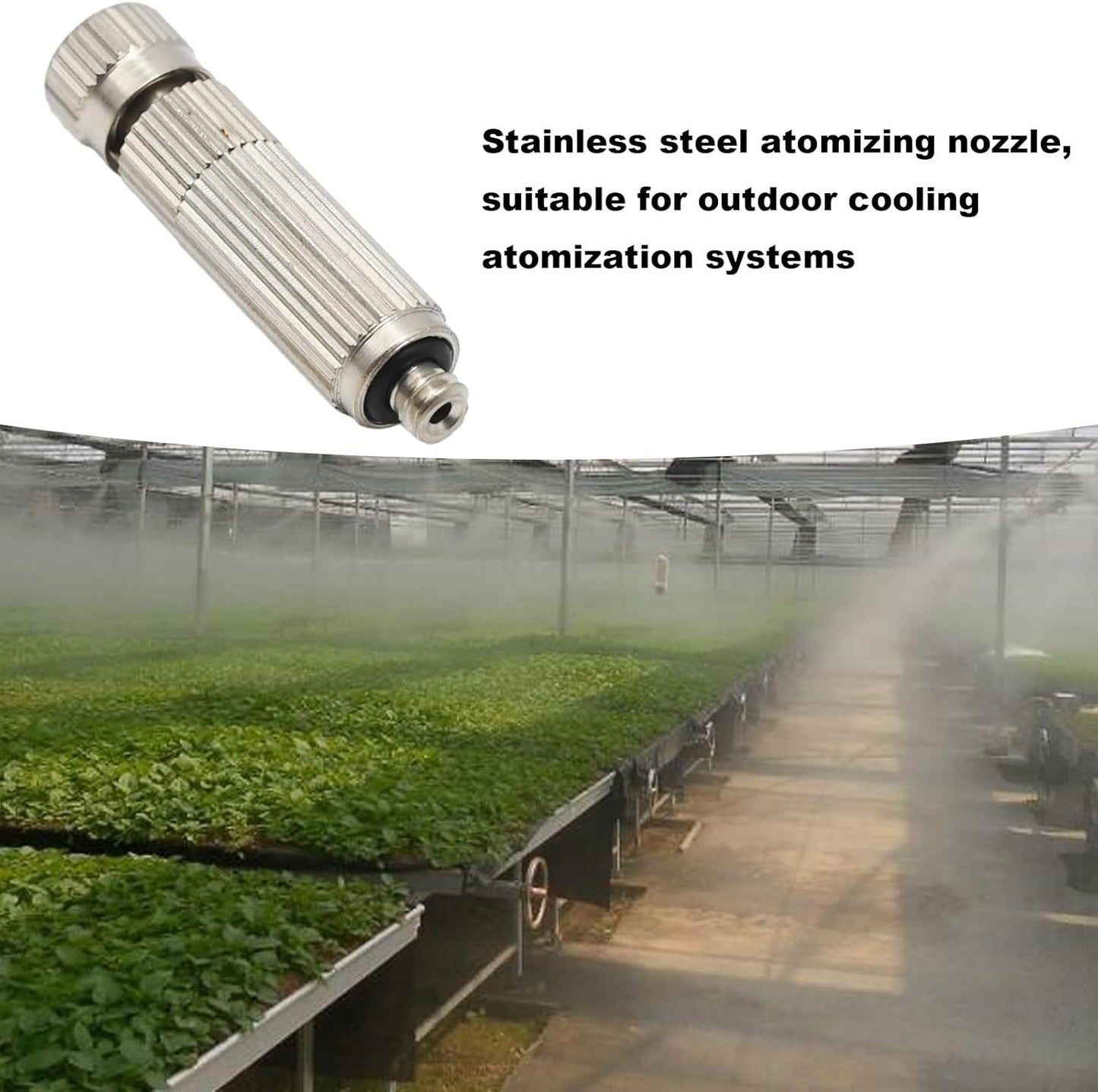 10 Pcs Stainless Steel Misting Nozzles For Outdoor Cooling Misting System, High Pressure Anti Drip Cleanable, 3/16" Thread (0.6mm)