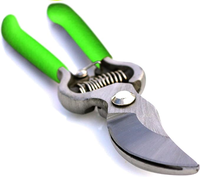 GARDEN GURU Classic Bypass Pruning Shears Clippers – Heavy Duty Forged Steel Garden Pruners – Safety Lock – Non Slip Comfort Grips – Cuts up to 1” Diameter – Professional Bypass Pruners for Gardening