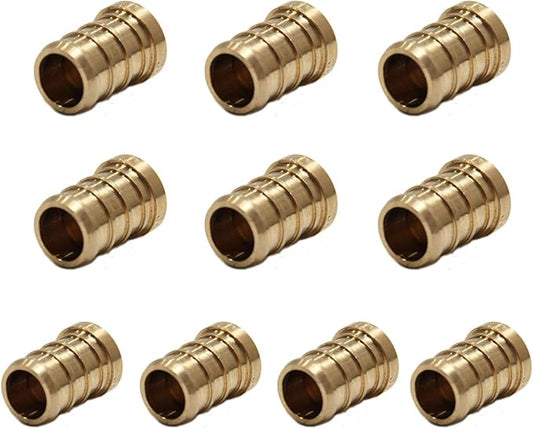 (Pack of 10) EFIELD Pex 1/2-inch Plug End Cap Pipe Barb Crimp Brass Fitting 1/2"