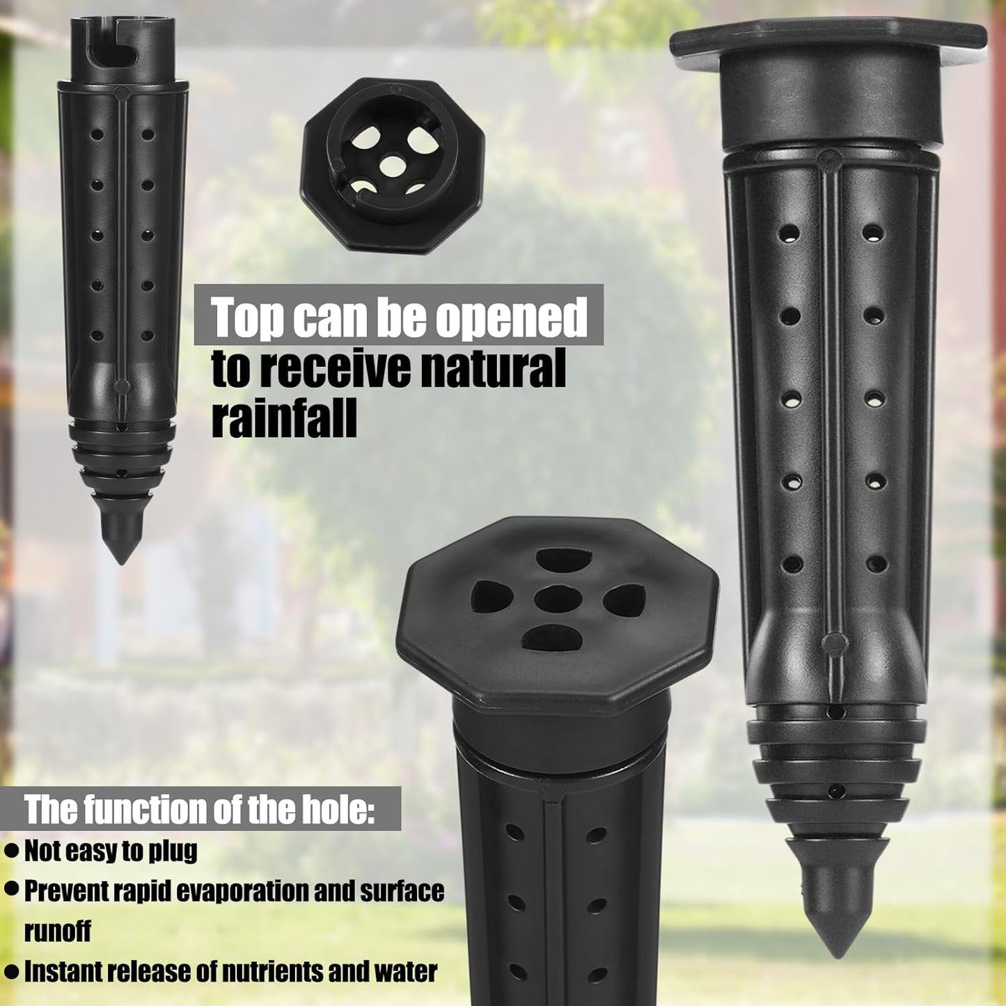 15 Pack Garden Watering Stake Large UV-Protected ABS Plastic Deep Root Irrigation Spike for Trees, Shrubs, Bushes, Shrubs, Flowers, Fruits, Vegetables, Potted Plants (8 Inch)