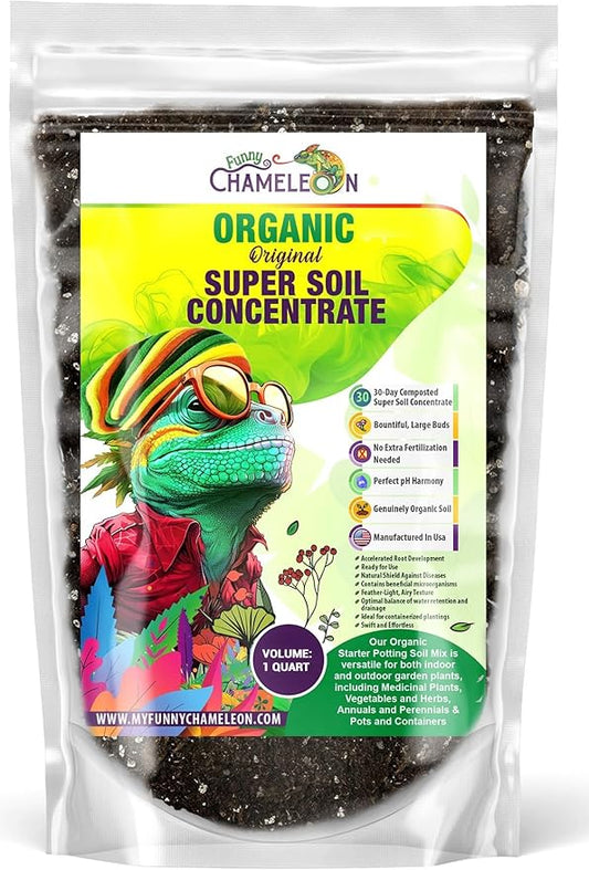 Organic Original Super Soil Concentrate with Mycorrhizae – Living Soil Boosts Roots & Buds for Seeds & Clones - Indoor & Outdoor Growing - Mix 1:4 with Topsoil Potting Soil (1 Quart)
